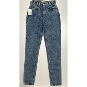 American Apparel The High Waist Jean Womens 25 Medium Marble Wash New Old Stock